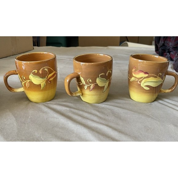 Thanksgiving Coffee Cups Laurie Gates Coronado Collection Set 3 Chilli Pepper - Picture 2 of 11